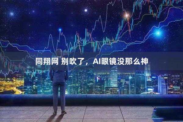 同翔网 别吹了，AI眼镜没那么神